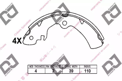 Комлект тормозных накладок DJ PARTS BS1042